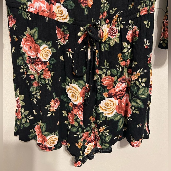 Ambiance Off The Shoulder Rose Floral Romper - Picture 3 of 3